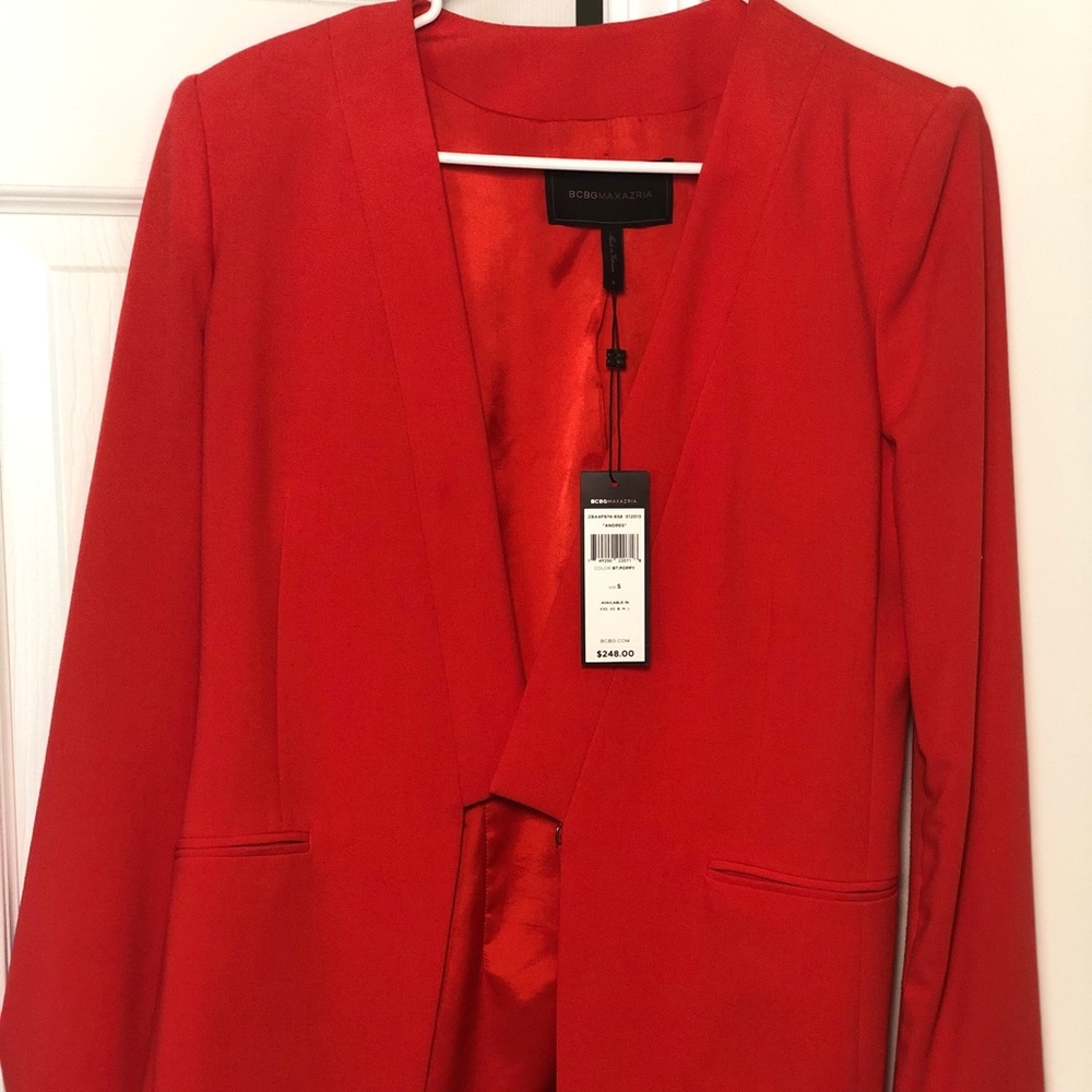 BCBGMaxAria Blazer in Bright Coral